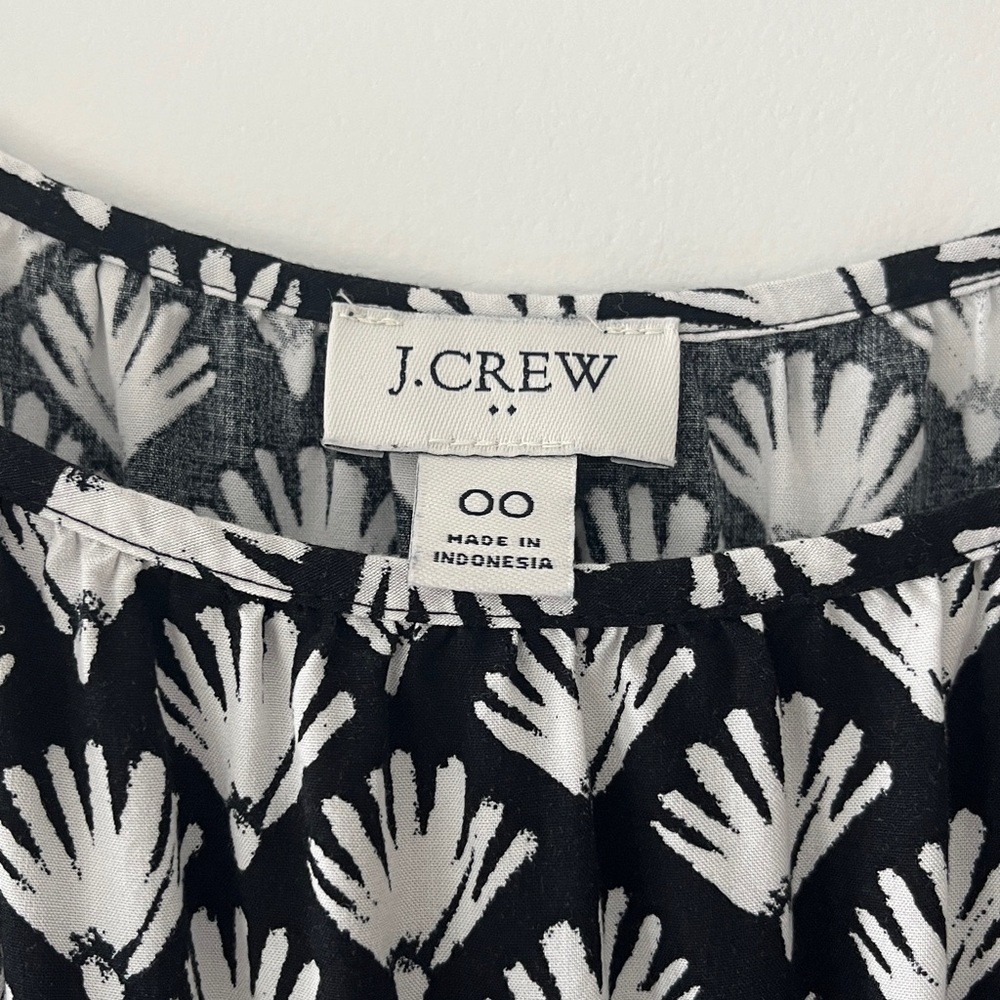 J. Crew Black and White Shell-Print Midi Dress - Picture 3 of 9